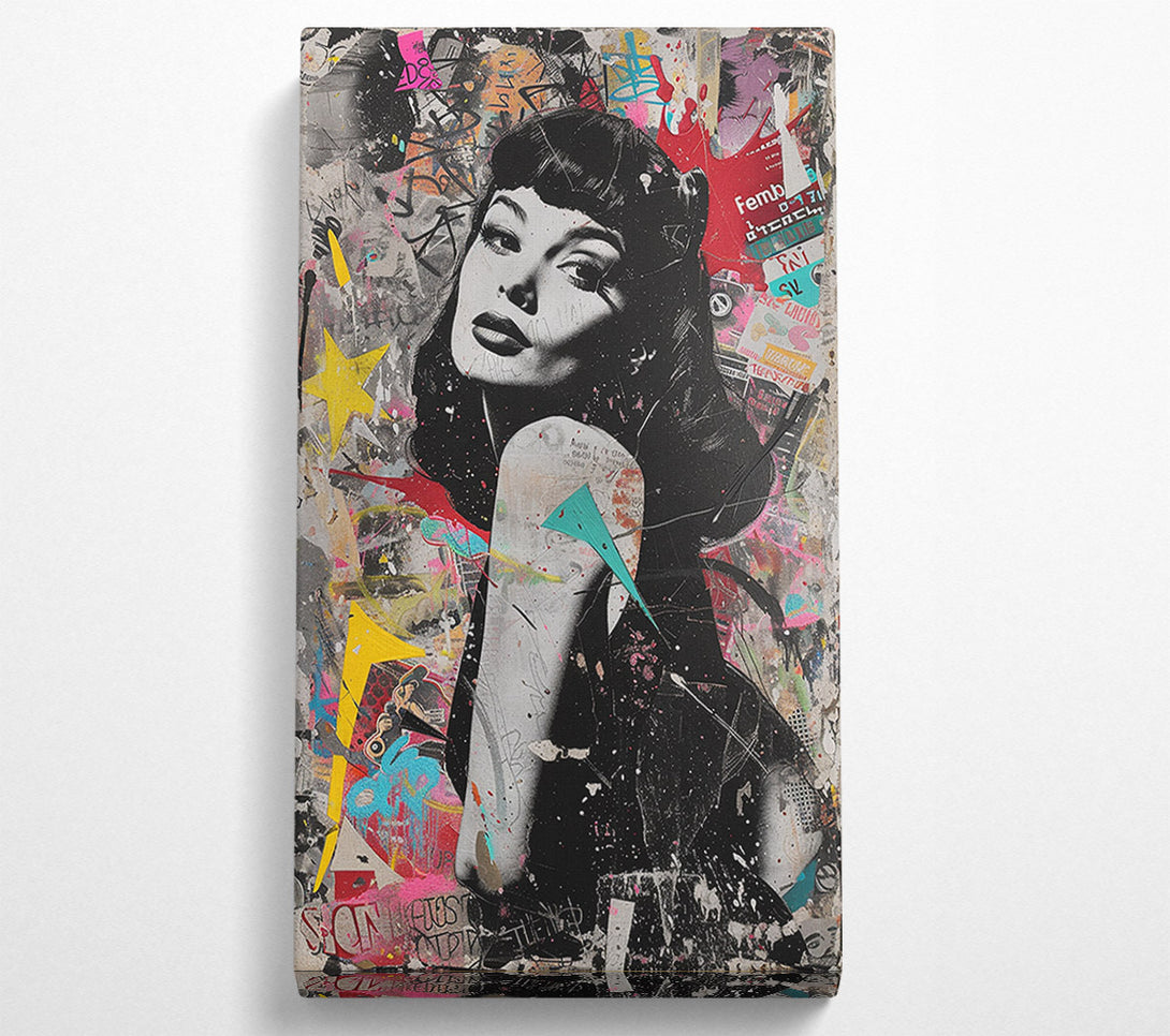  A Canvas Print of Betty Paige Graffiti Canvas Art