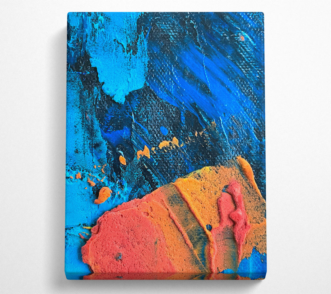  A Canvas Print of Blue And Orange Abstract Canvas Wall Art