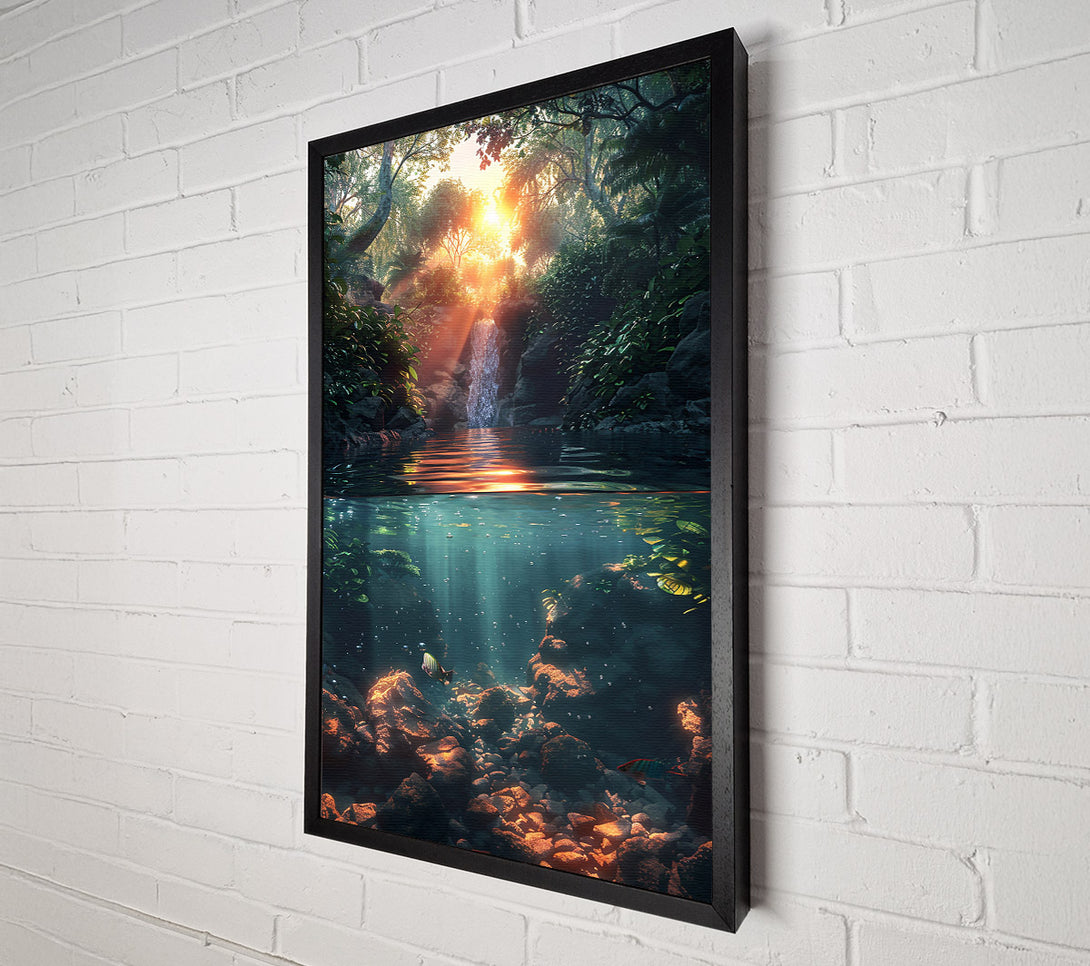  A Canvas Print of Golden Sunlight Falls Canvas Print