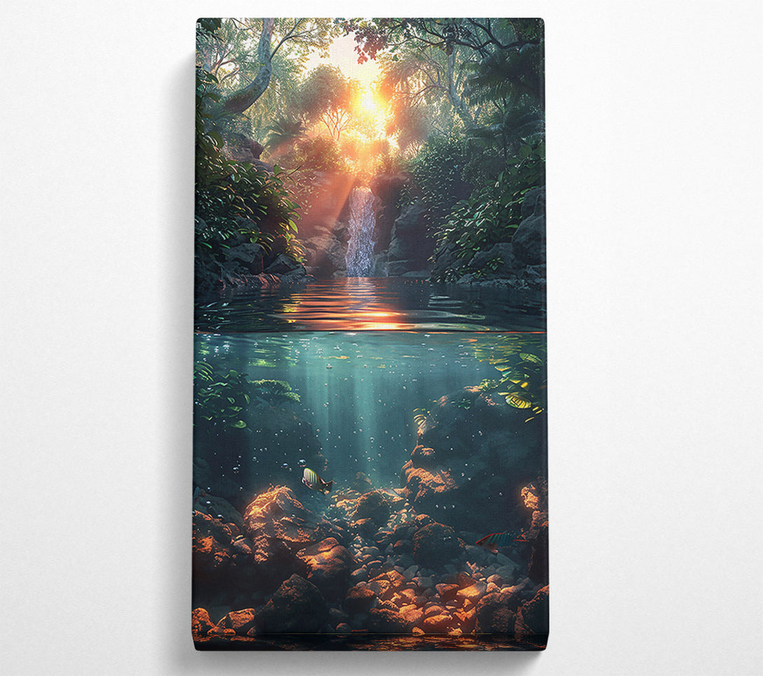  A Canvas Print of Golden Sunlight Falls Canvas Print