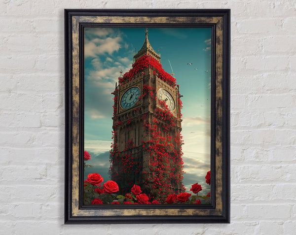 Big Ben Flowers Framed Print