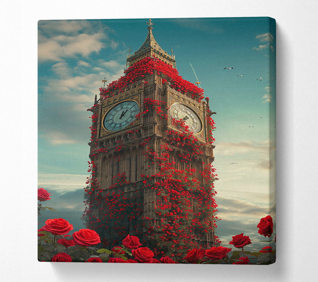  A Canvas Print of Big Ben Flowers Canvas Print