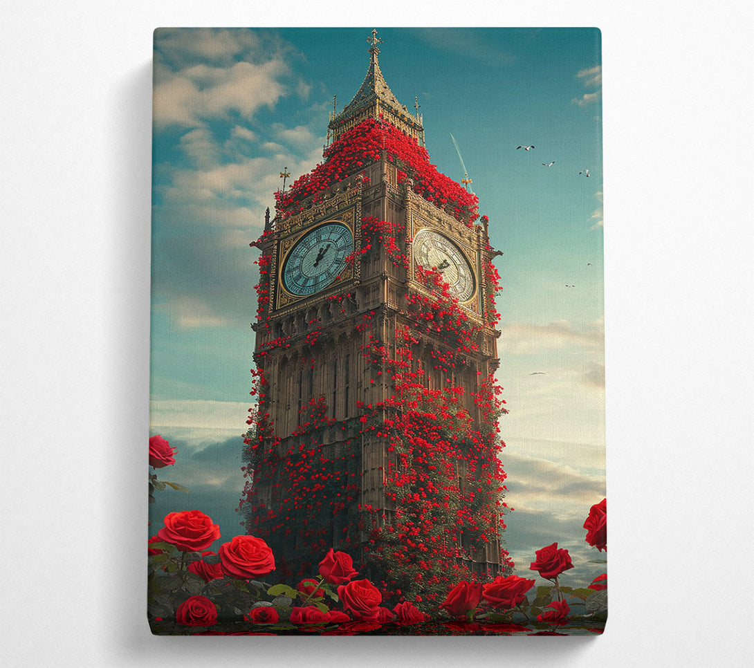  A Canvas Print of Big Ben Flowers Canvas Print