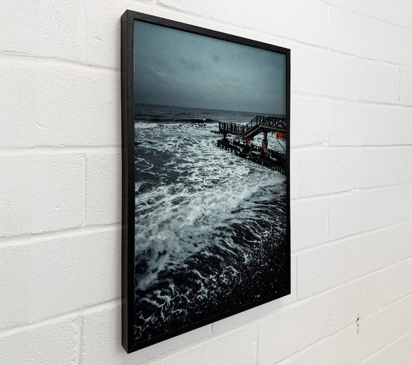 Black And White Waves Crashing