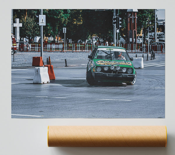 Green Drifting Machine Print
