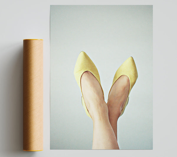 Lemon-Yellow Ballet Flats Poster
