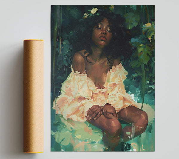 Peach Dreams In Green Giclee Print