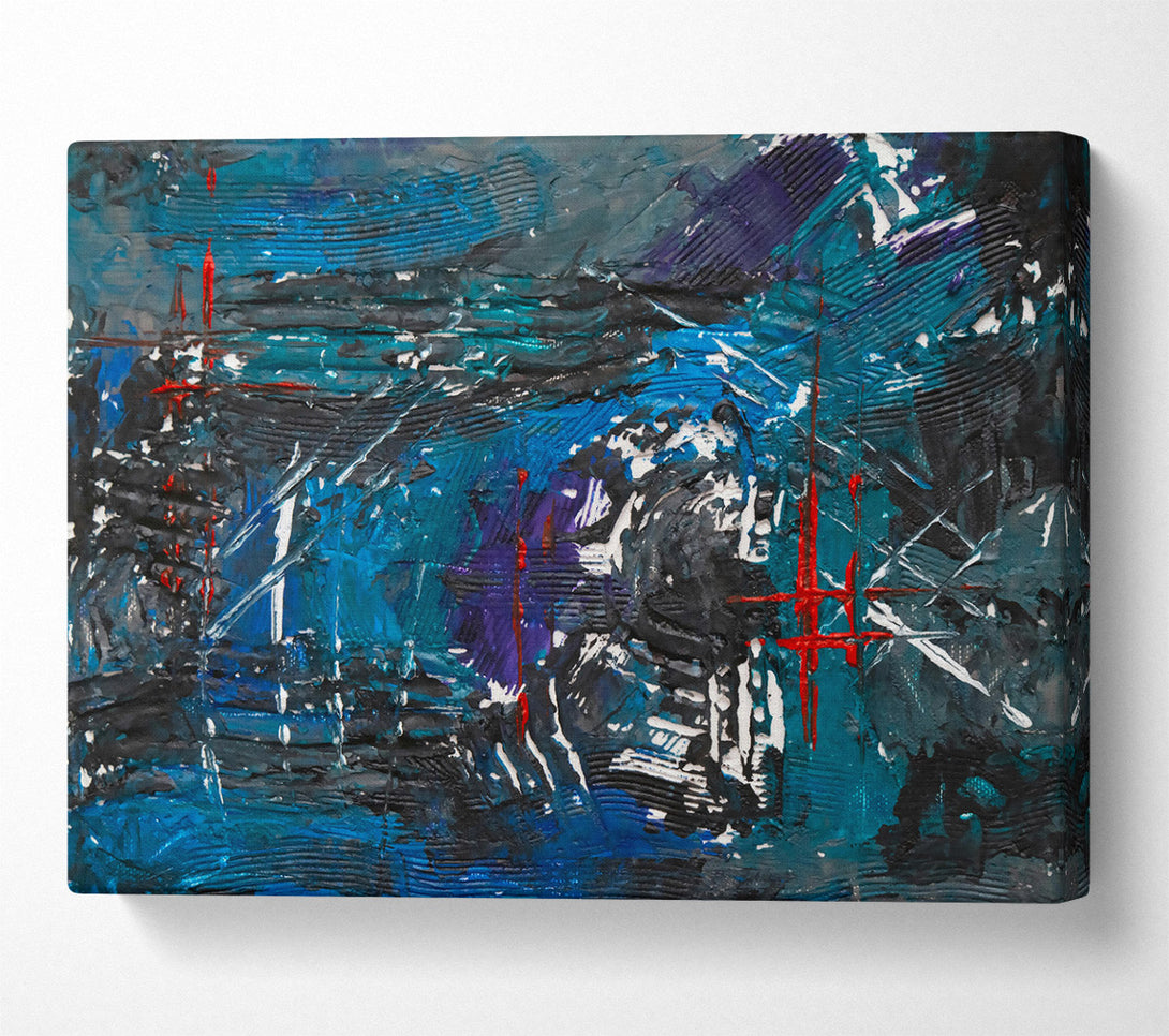  A Canvas Print of Azure Abstract Lines Canvas Print