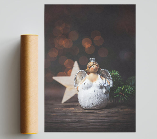 Golden White Angel Giclee Print