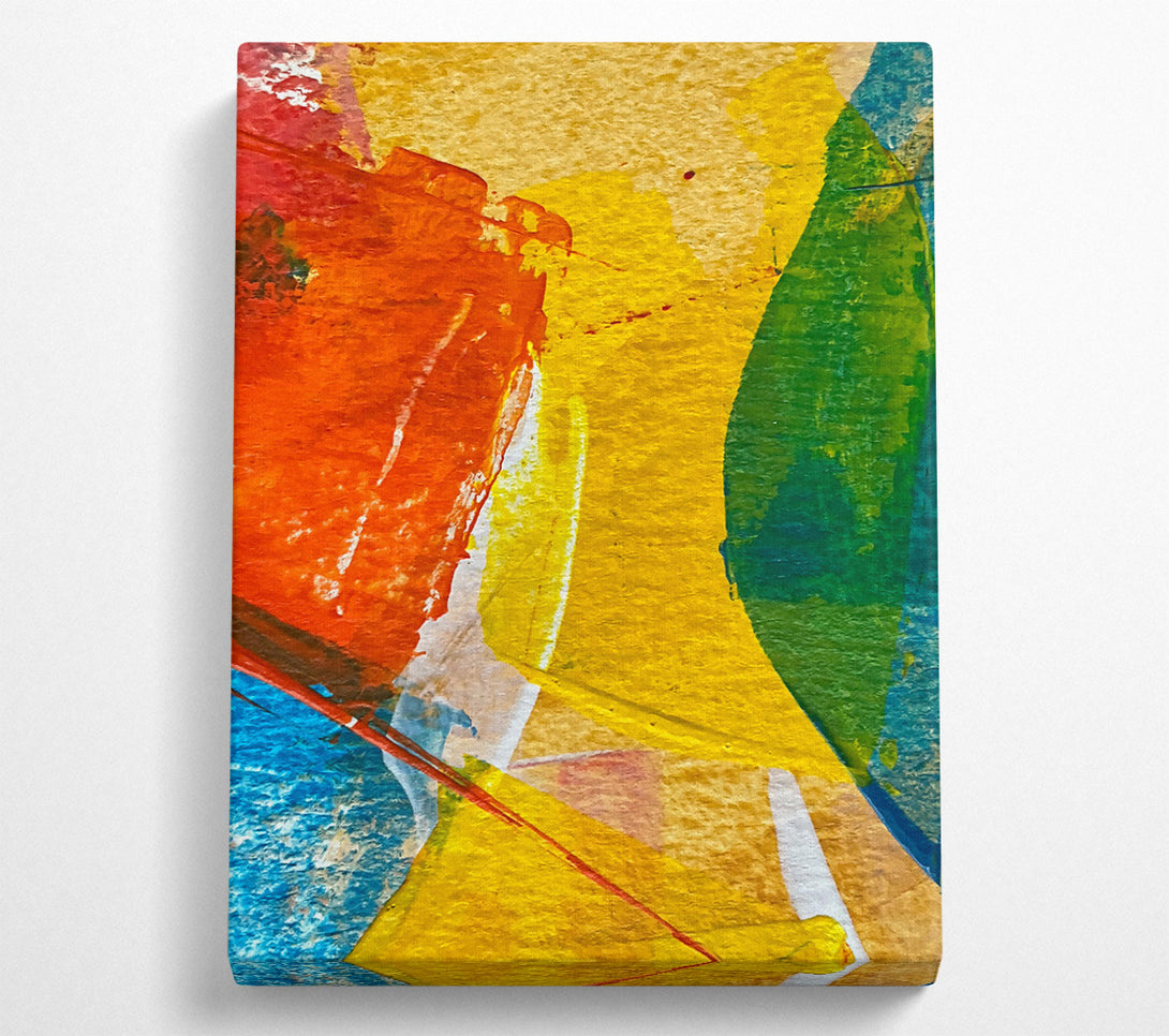  A Canvas Print of Golden Abstract Strokes Canvas Art