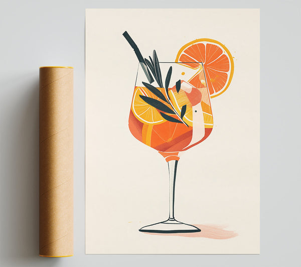 Orange Sunset Cocktail Poster