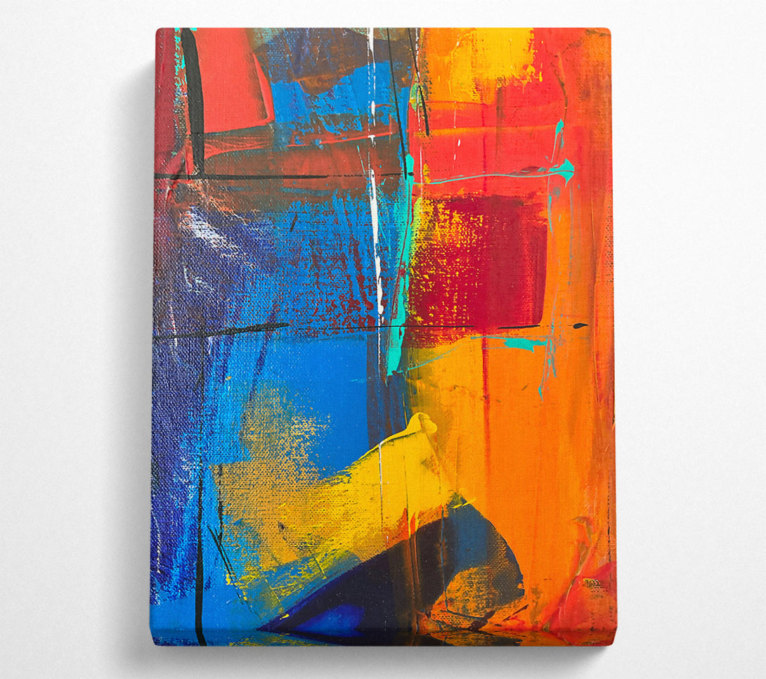  A Canvas Print of Blue Abstract Expressionism Canvas Art