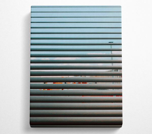  A Canvas Print of Grey Sky Through Blinds Canvas Print
