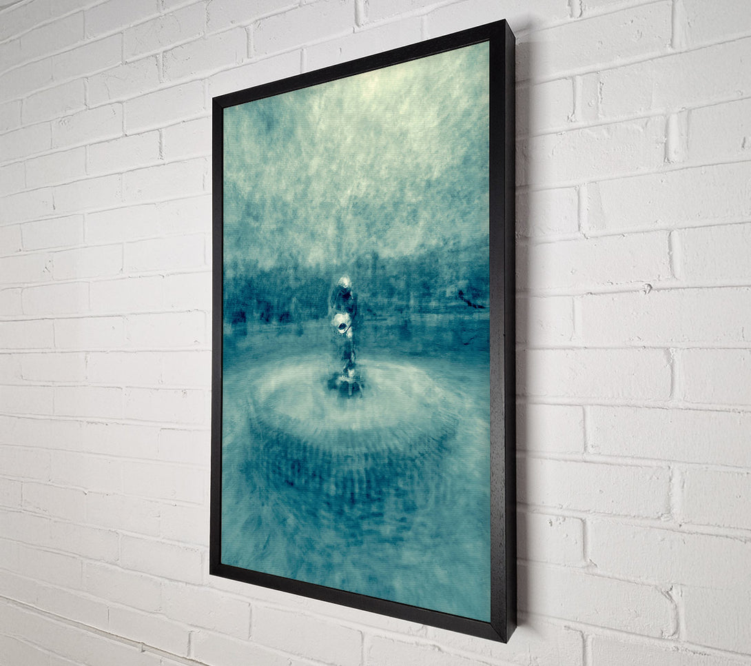  A Canvas Print of Azure Fountain Reflection Canvas Art
