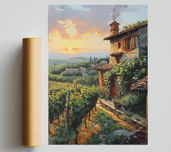 Golden Tuscan Sunset Print