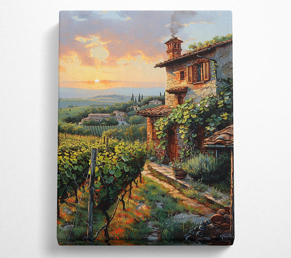  A Canvas Print of Golden Tuscan Sunset Canvas Art