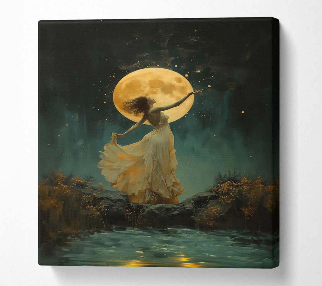  A Canvas Print of Golden Moonlight Dance Canvas Print