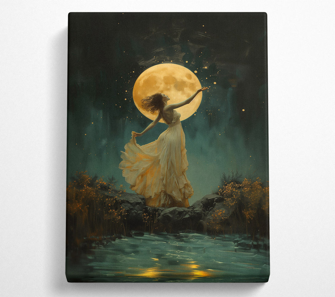  A Canvas Print of Golden Moonlight Dance Canvas Print