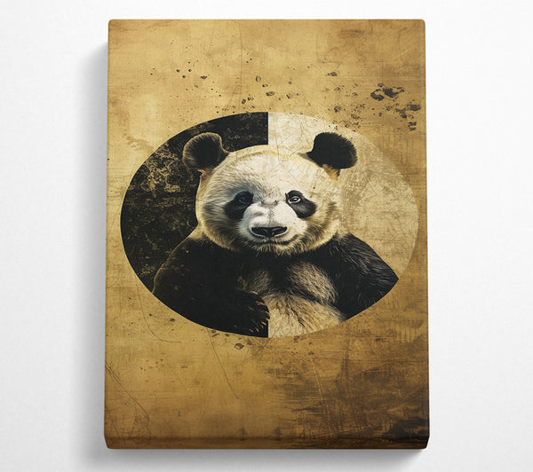  A Canvas Print of Golden Panda Portrait Canvas Print
