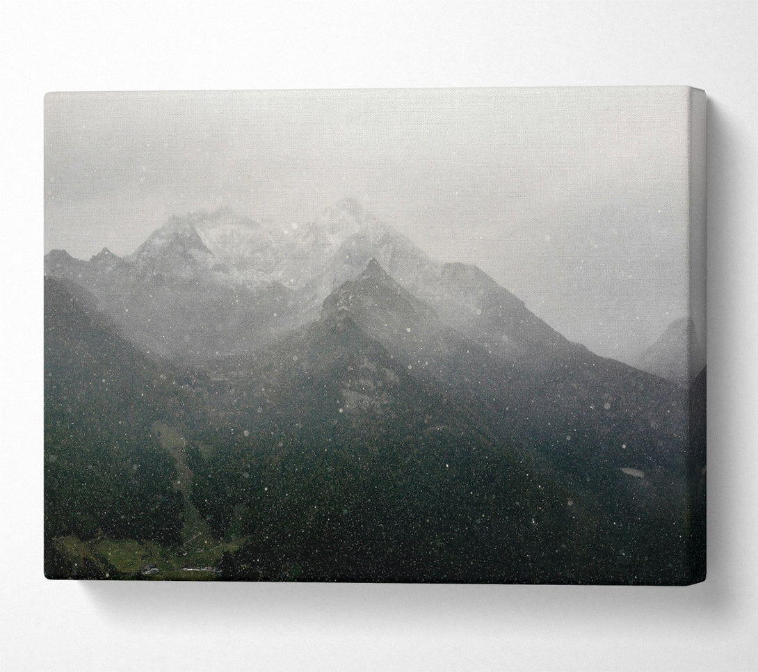  A Canvas Print of Grey Peaks In Snow Canvas Print