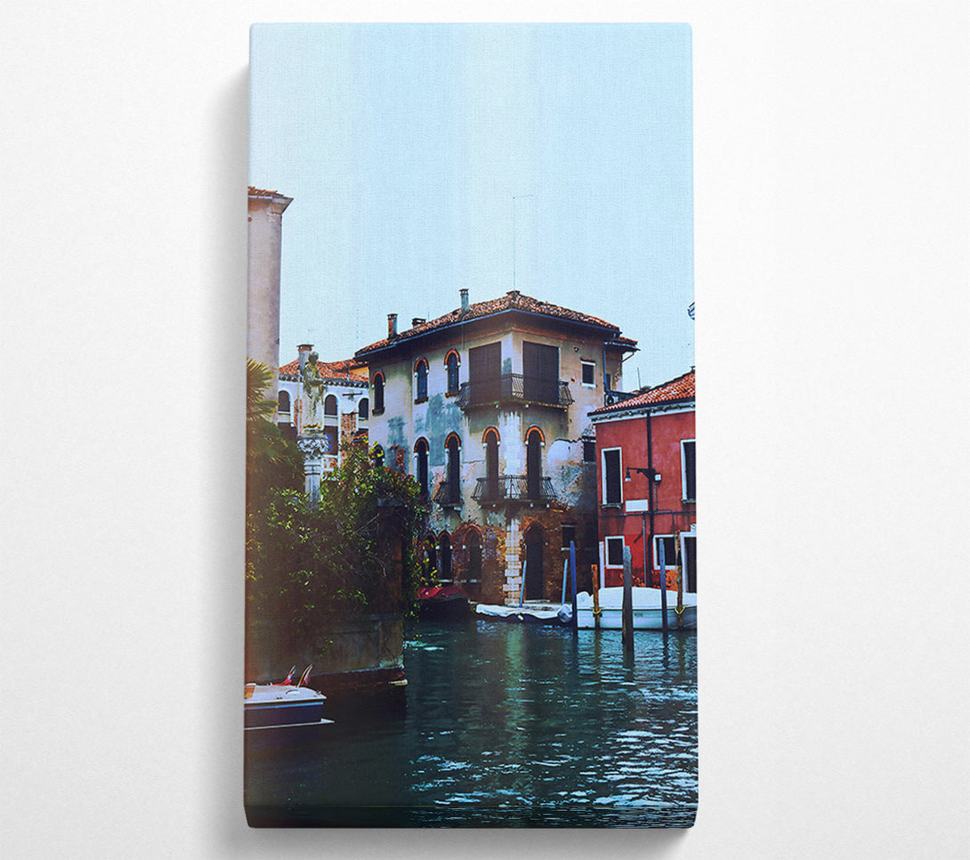 A Canvas Print of Blue Canal Reflections Canvas Print