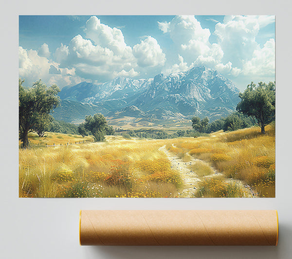 Golden Path To Blue Peaks Poster
