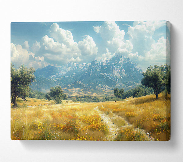  A Canvas Print of Golden Path To Blue Peaks Canvas Art