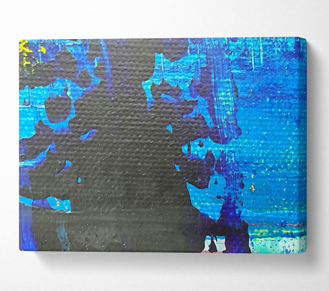  A Canvas Print of Azure Abstract Strokes Canvas Wall Art