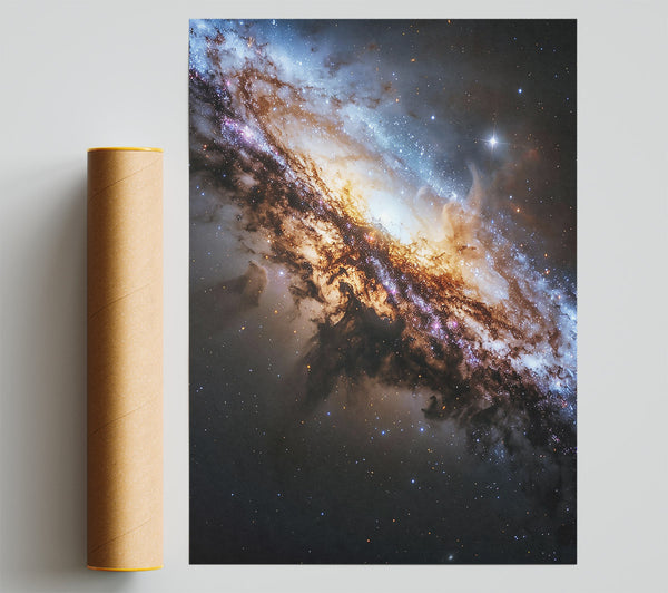 Golden Nebula Swirl Print