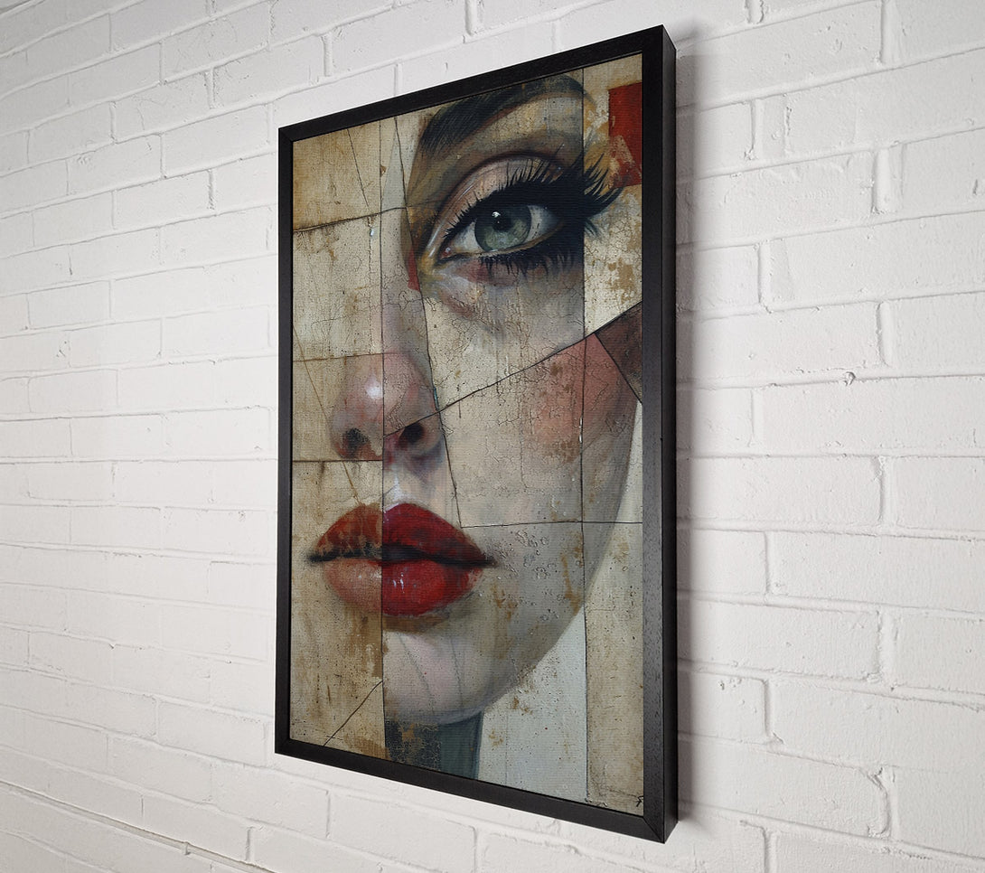 A Canvas Print of Crimson Cracked Gaze Canvas Art