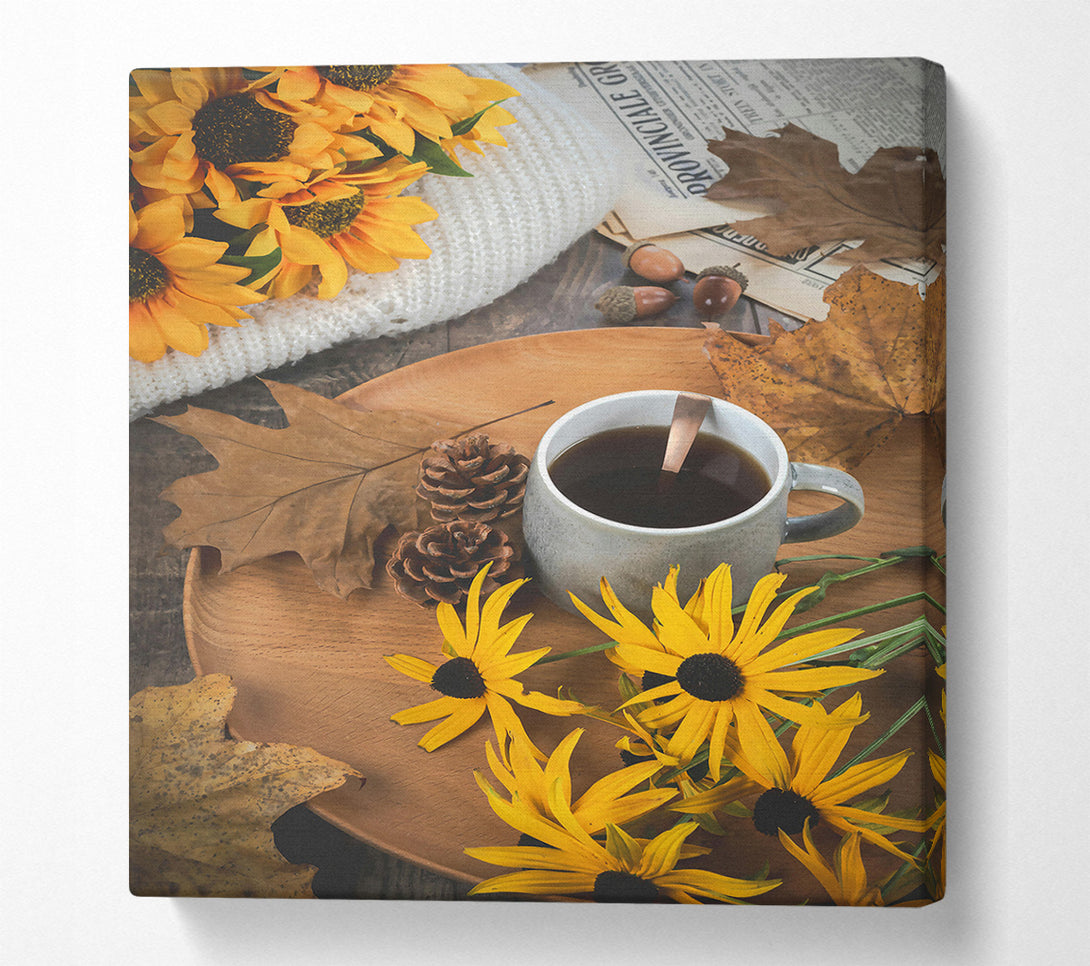  A Canvas Print of Autumn Gray Teacup Canvas Wall Art