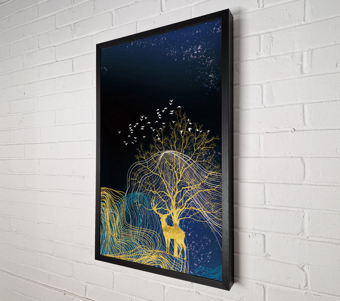  A Canvas Print of Birds Of A Tree Gold Canvas Wall Art