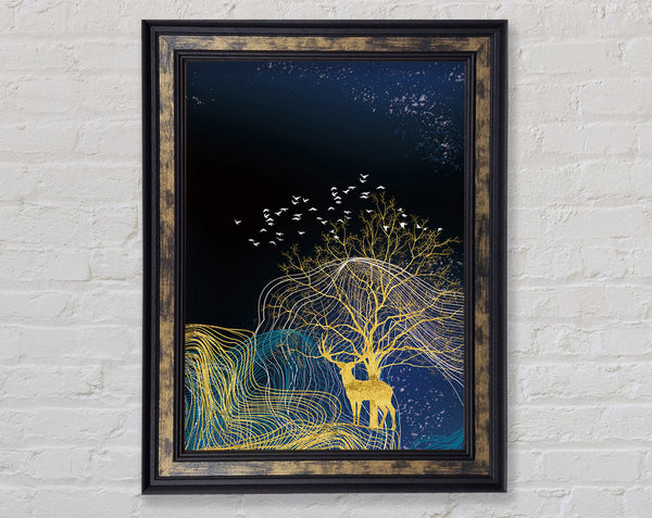 Birds Of A Tree Gold Framed Print
