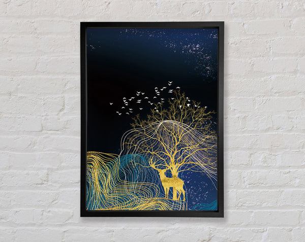 Birds Of A Tree Gold Framed Print