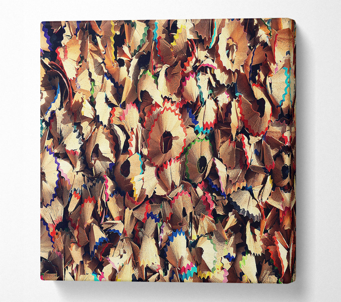  A Canvas Print of Rainbow Pencil Shavings Canvas Art