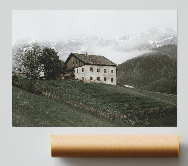 Green Mountain Farmhouse Print