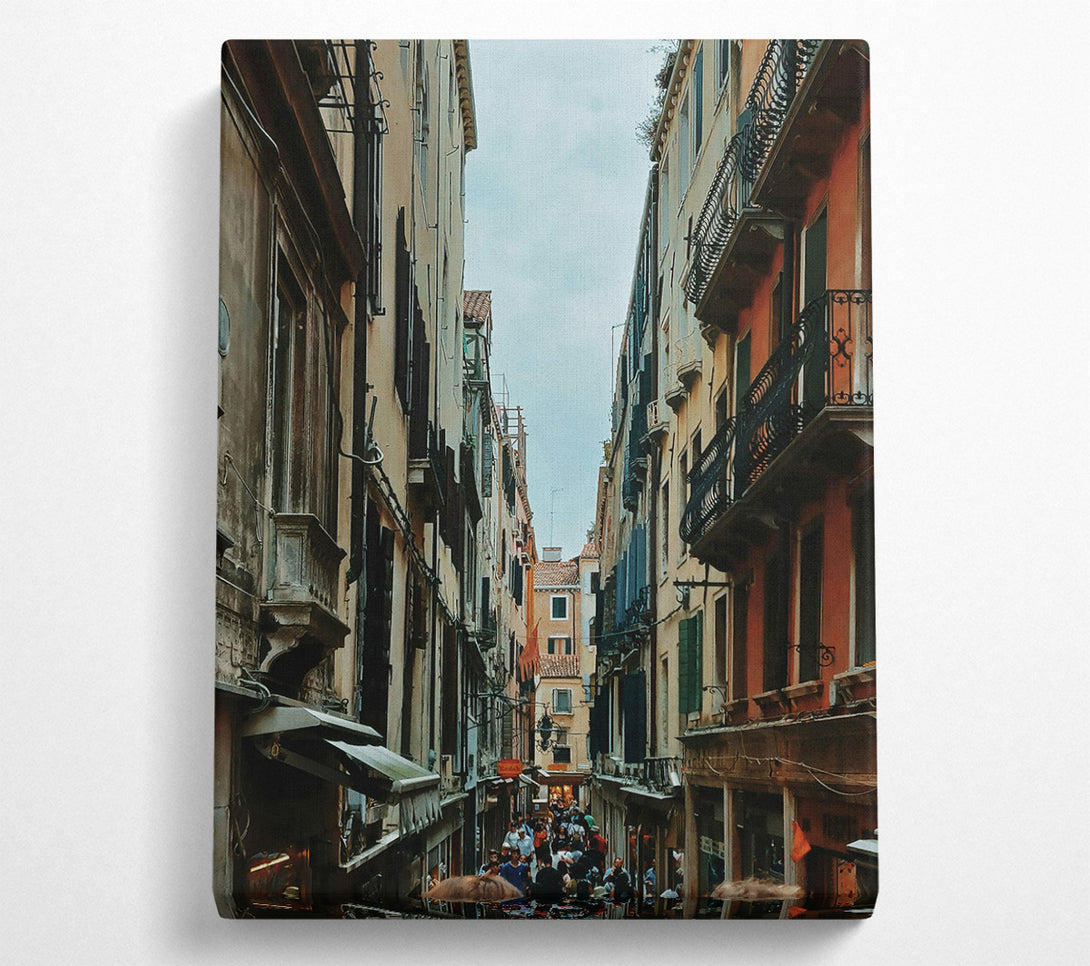  A Canvas Print of Golden Hour Alleyway Canvas Wall Art