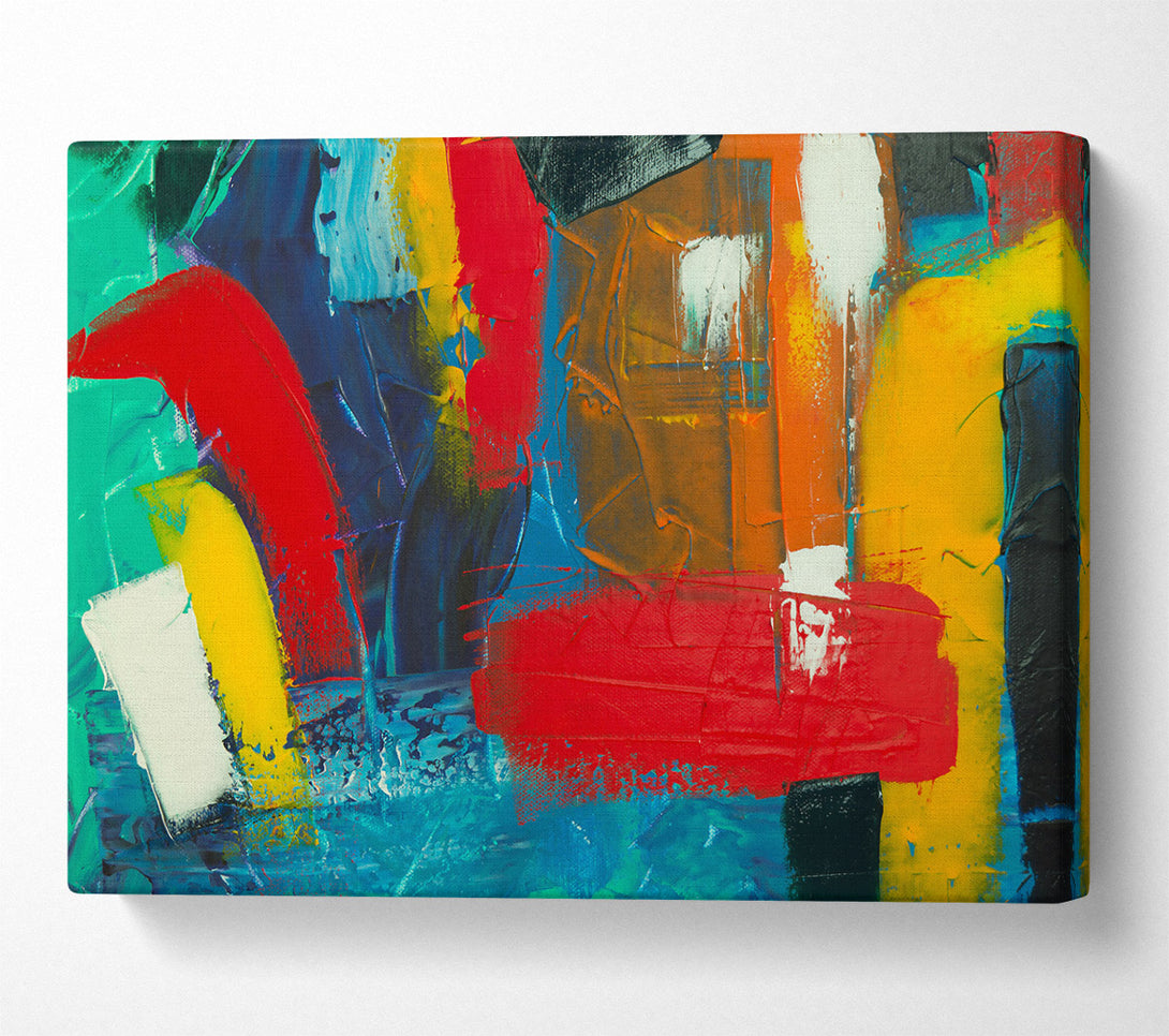  A Canvas Print of Blue Abstract Expressionism Canvas Art