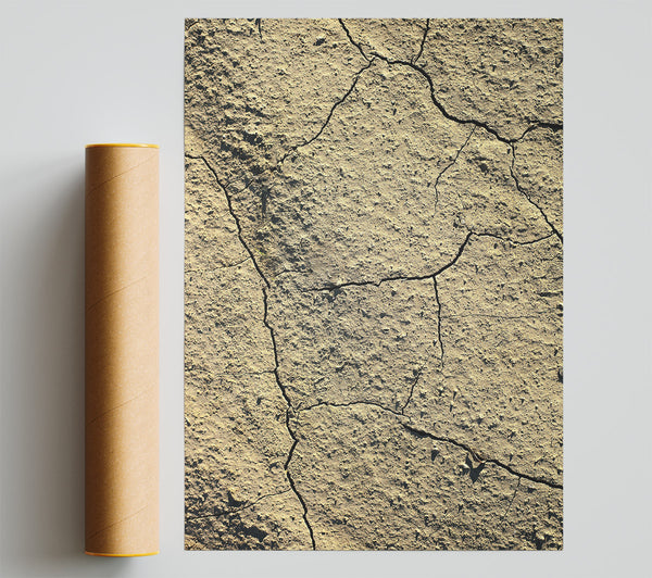 Pale Yellow Cracks Poster