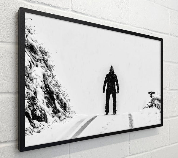 Black Figure In White Snow