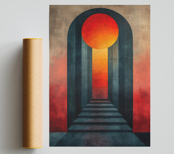 Crimson Gateway Steps Print