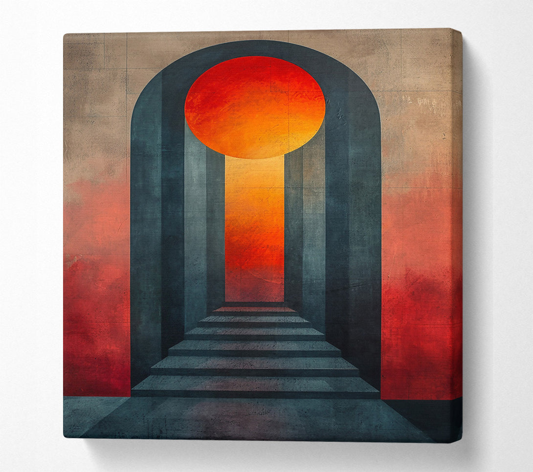  A Canvas Print of Crimson Gateway Steps Canvas Print