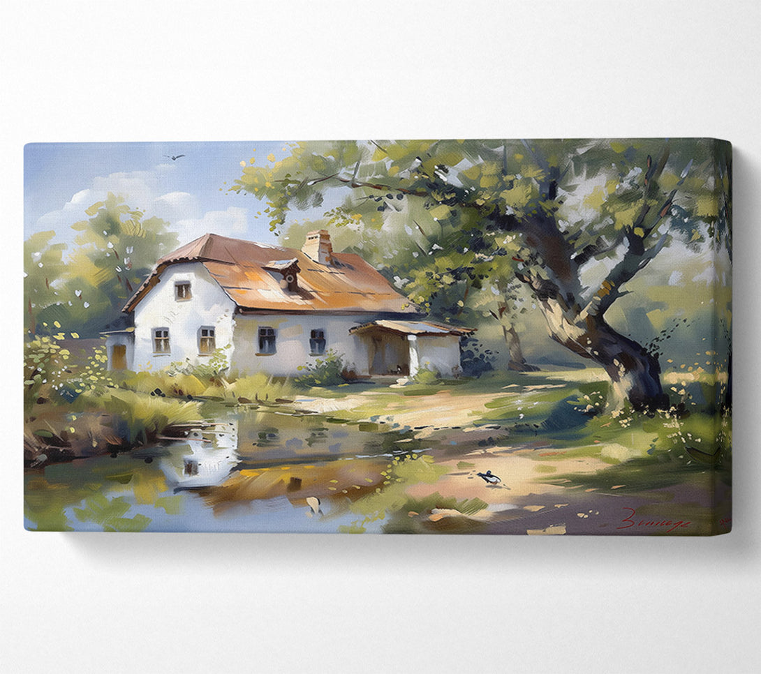  A Canvas Print of Rustic Brown Cottage Canvas Print