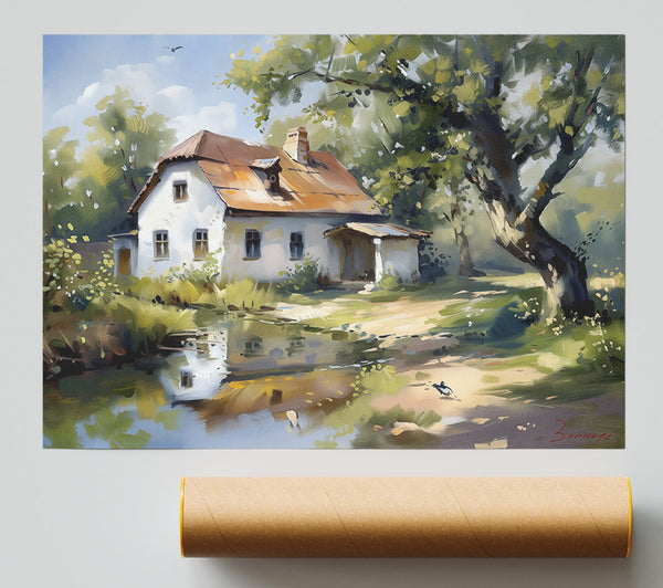Rustic Brown Cottage Poster