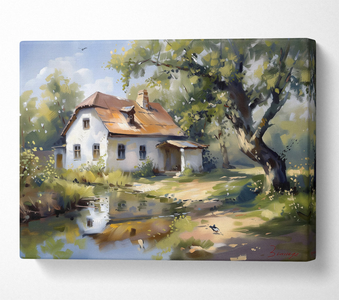  A Canvas Print of Rustic Brown Cottage Canvas Print