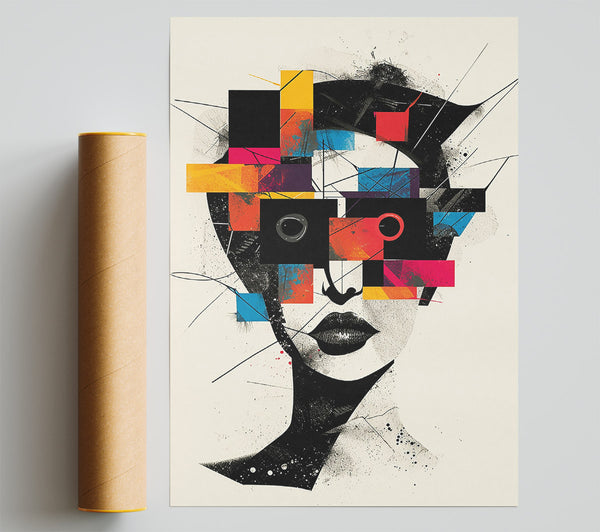 Black And Orange Portrait Poster