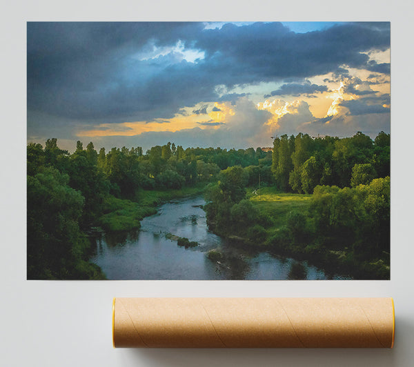 Golden River Sky Print