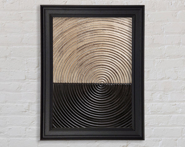 Black And Gold Circles Framed Print