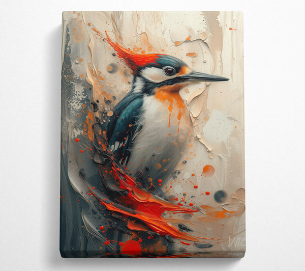  A Canvas Print of Crimson Woodpecker Dream Canvas Print