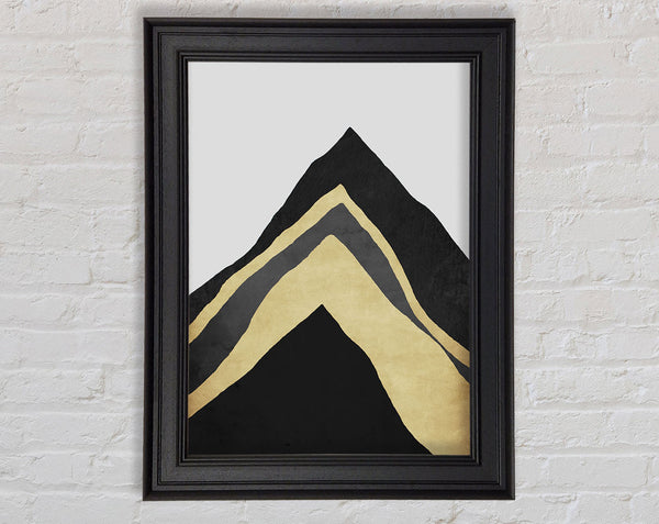 Black And Gold Triangles Framed Print